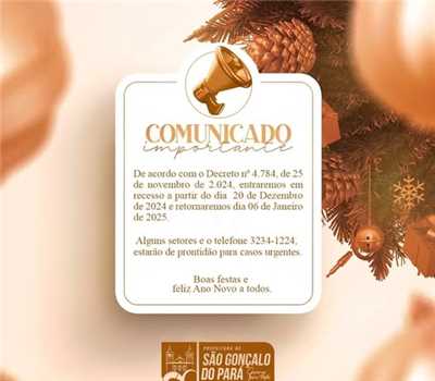 Comunicado- Recesso